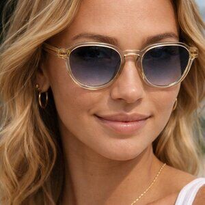 Carrera 314/S Round Sunglasses Clear Frame Blue Gradient Lens